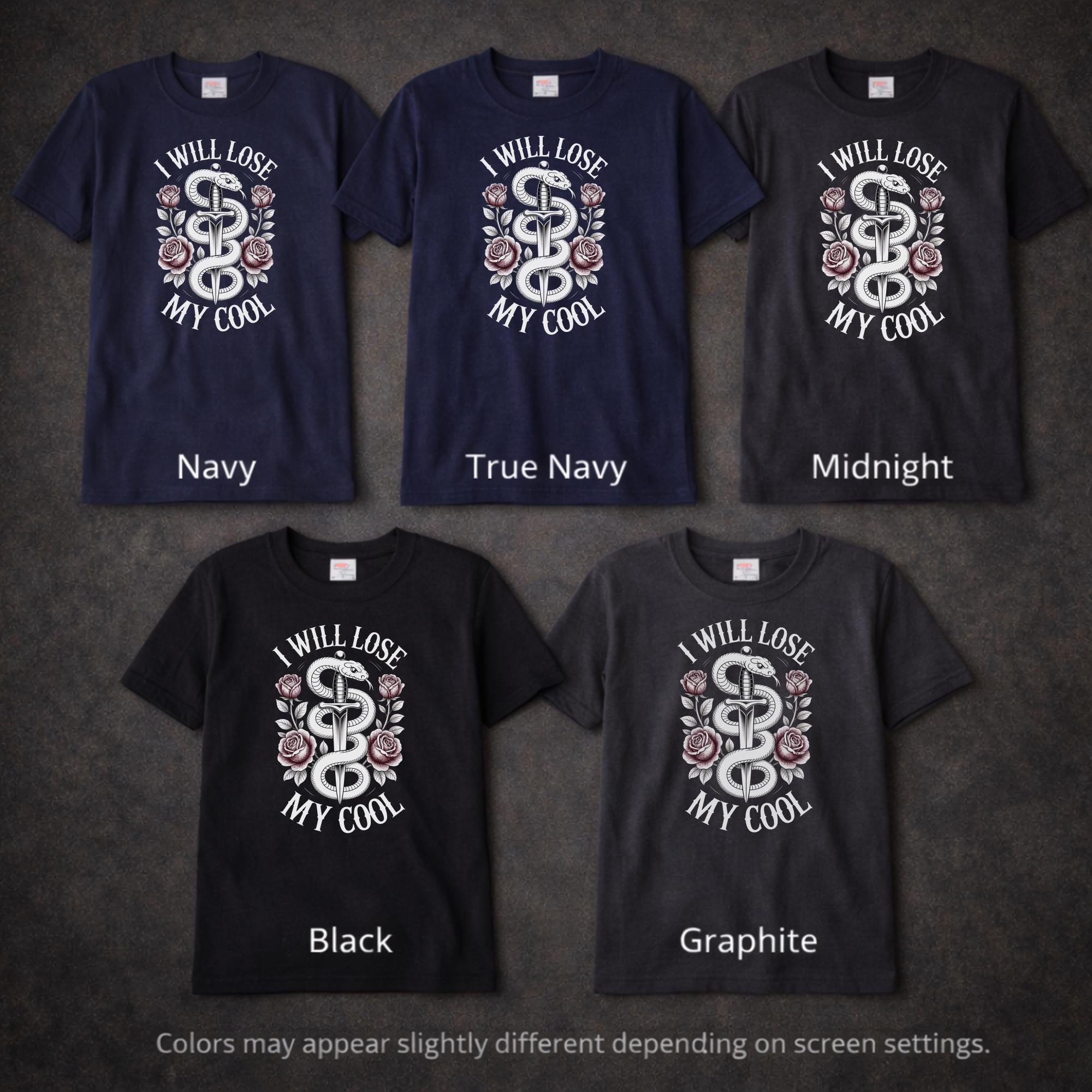 I Will Lose My Cool Shirt, Snake Dagger Tee, Dark Romance Aesthetic Shirt, Gothic Rose Graphic Tee, Alternative Fashion Top