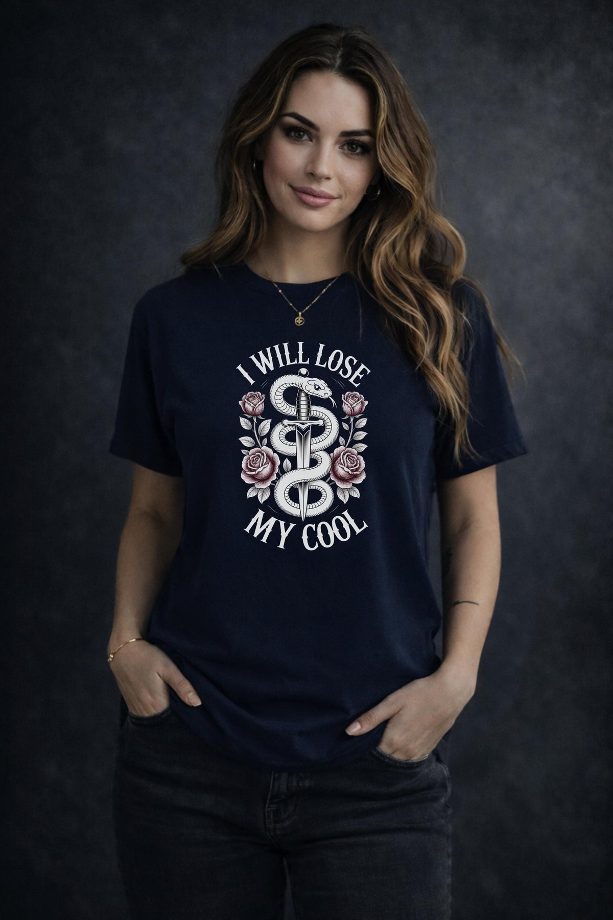 I Will Lose My Cool Shirt, Snake Dagger Tee, Dark Romance Aesthetic Shirt, Gothic Rose Graphic Tee, Alternative Fashion Top