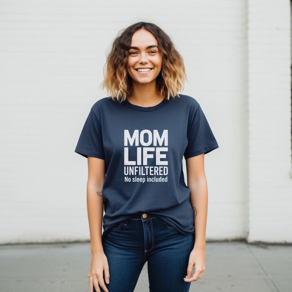 Mom Life Unfiltered Shirt, Tired Moms Club Tee, Funny Mom Shirt, Mom Life No Filter Graphic Tee, Gift for Mom, New Mom Humor Shirt