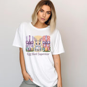 Egg Hunt Supervisor Shirt, Funny Easter Mom Tee, Bunny Graphic Comfort Colors Shirt
