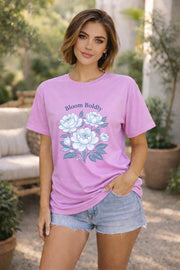 Bloom Boldly Shirt, Floral Graphic Tee for Women, Inspirational Spring Comfort Colors 1717 T-Shirt