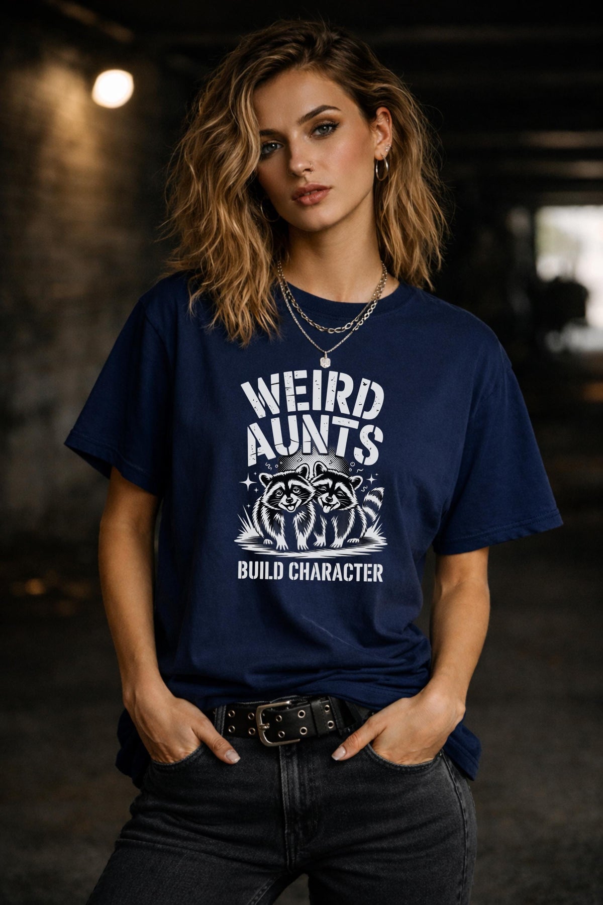 Funny Aunt Shirt, Weird Aunts Build Character Raccoon Tee Funny Mom Shirt Weird Moms Build Character Cool Aunt Gift Funny Mom Gift