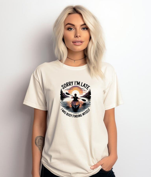 Sorry I’m Late The Water Was Perfect Shirt | Kayak Gift for Him Her | Funny Lake Life Tee | Comfort Colors 1717 Outdoor Shirt
