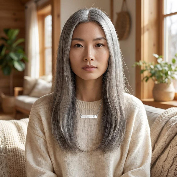 Personalized Paw Print Bar Necklace, Custom Pet Name Engraved Jewelry, Dog Mom Gift Memorial Necklace