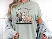 Country Roads Northbound & Unbothered Shirt, Funny Canadian Farm Graphic Tee, Rustic Barnyard Western T-Shirt