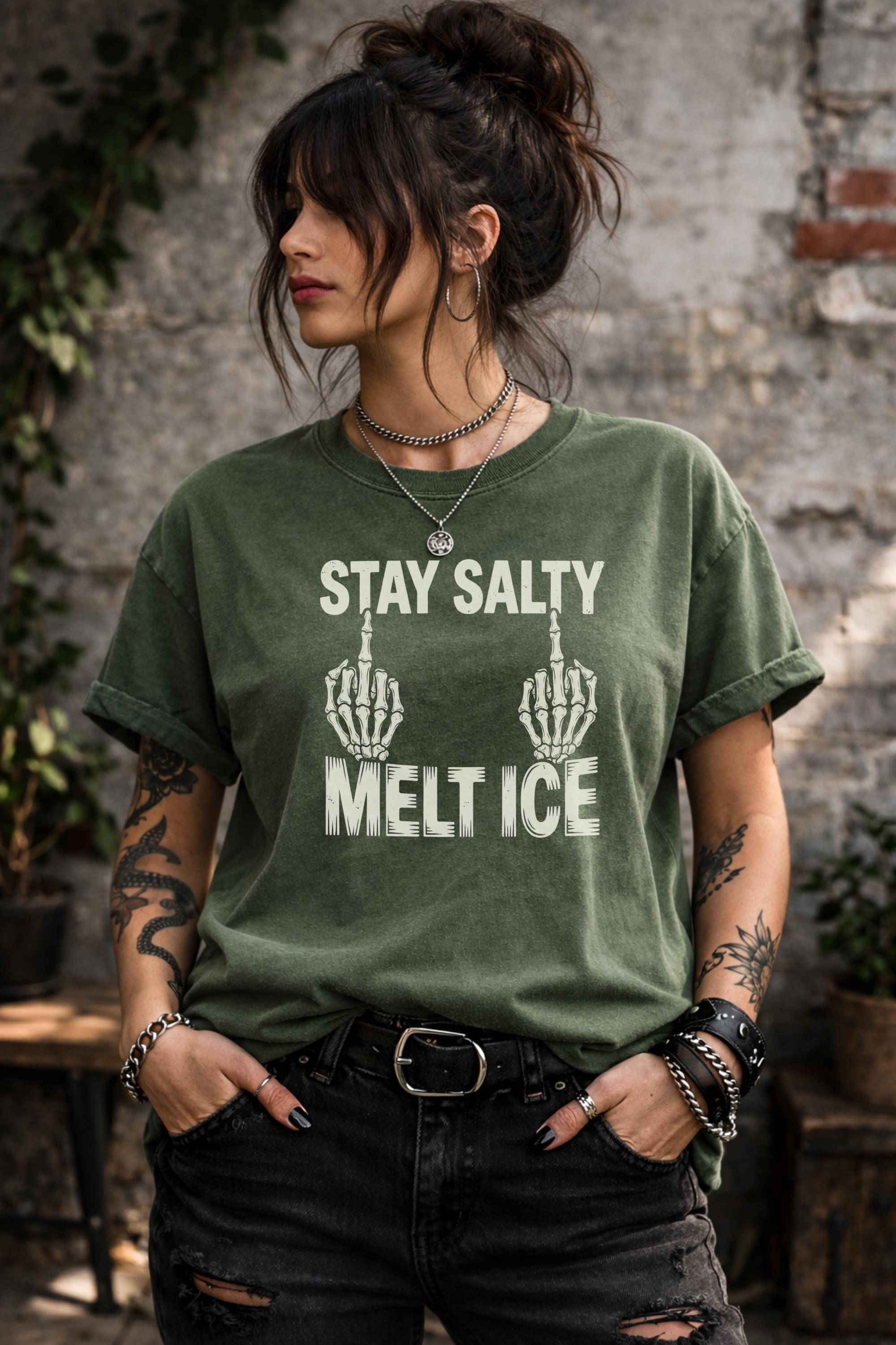 Sarcastic Graphic Tee, Stay Salty Melt Ice Shirt, Edgy Humor Shirt, Punk Aesthetic Tee, Rebel Statement Shirt, Comfort Colors T-Shirt