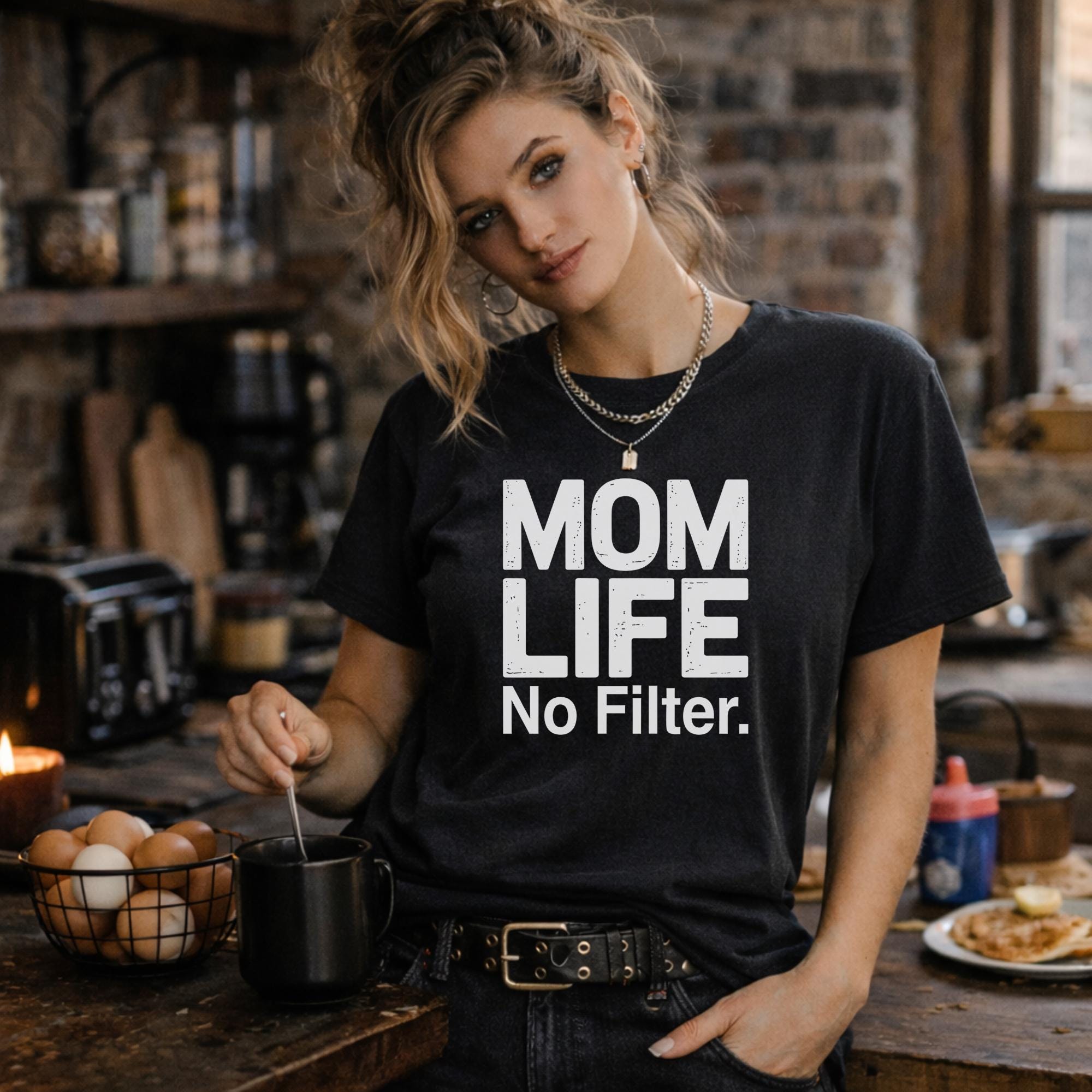 Mom Life Unfiltered Shirt, Tired Moms Club Tee, Funny Mom Shirt, Mom Life No Filter Graphic Tee, Gift for Mom, New Mom Humor Shirt