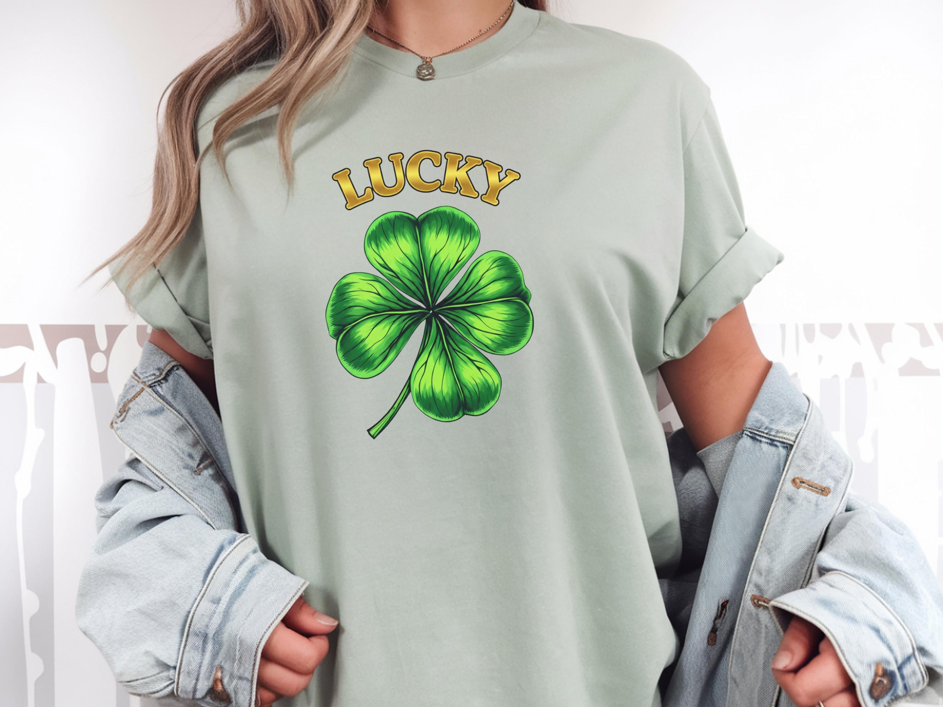 Lucky Shamrock Shirt, St Patricks Day Comfort Colors Tee, Irish Clover Graphic T-Shirt
