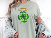 Lucky Shamrock Shirt, St Patricks Day Comfort Colors Tee, Irish Clover Graphic T-Shirt