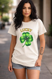 Lucky Shamrock Shirt, St Patricks Day Comfort Colors Tee, Irish Clover Graphic T-Shirt