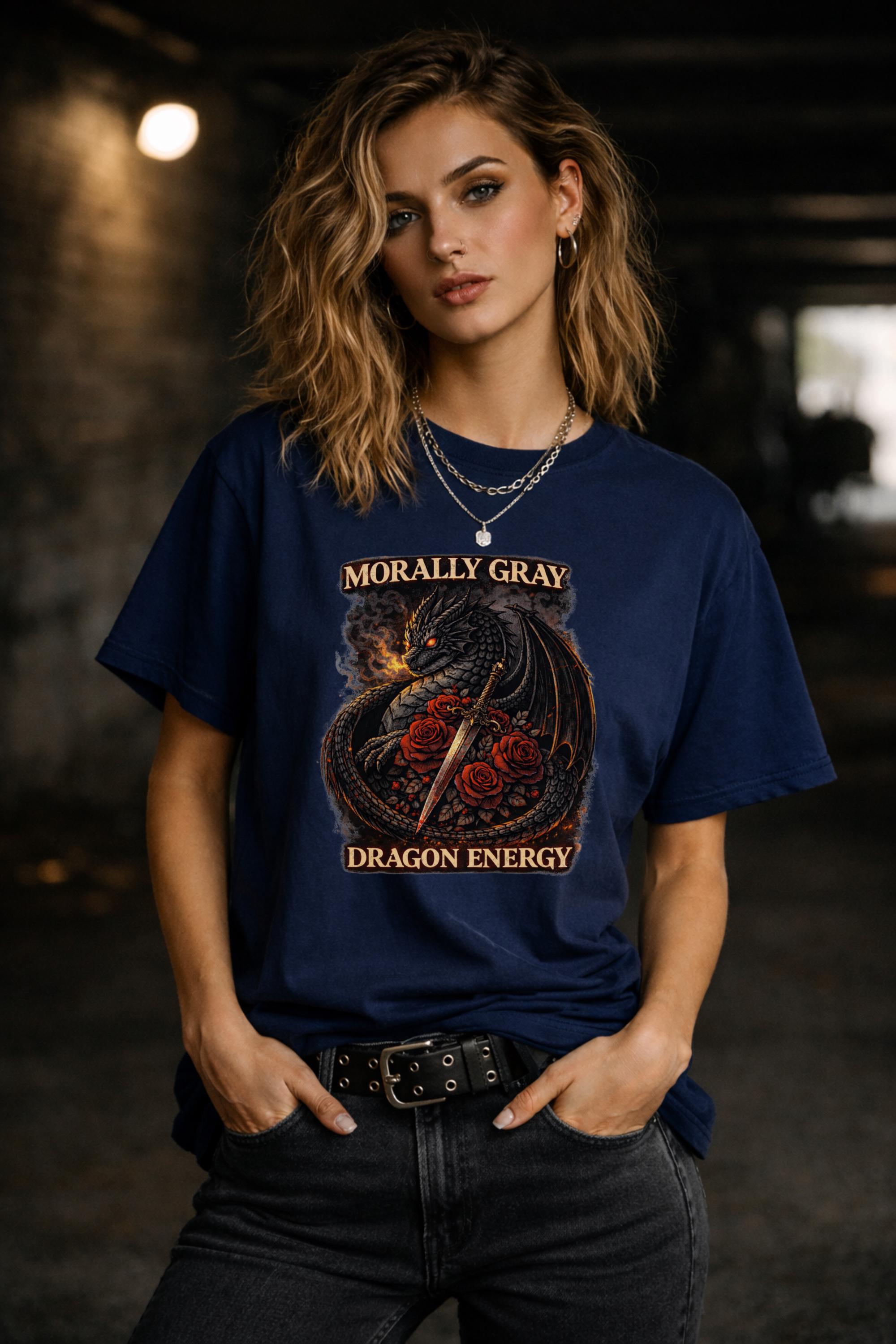 Morally Gray Dragon Energy Shirt, Dark Romance Dragon Tee, Fantasy Dragon Shirt, Booktok Reader Shirt, Dragon Lover Gift