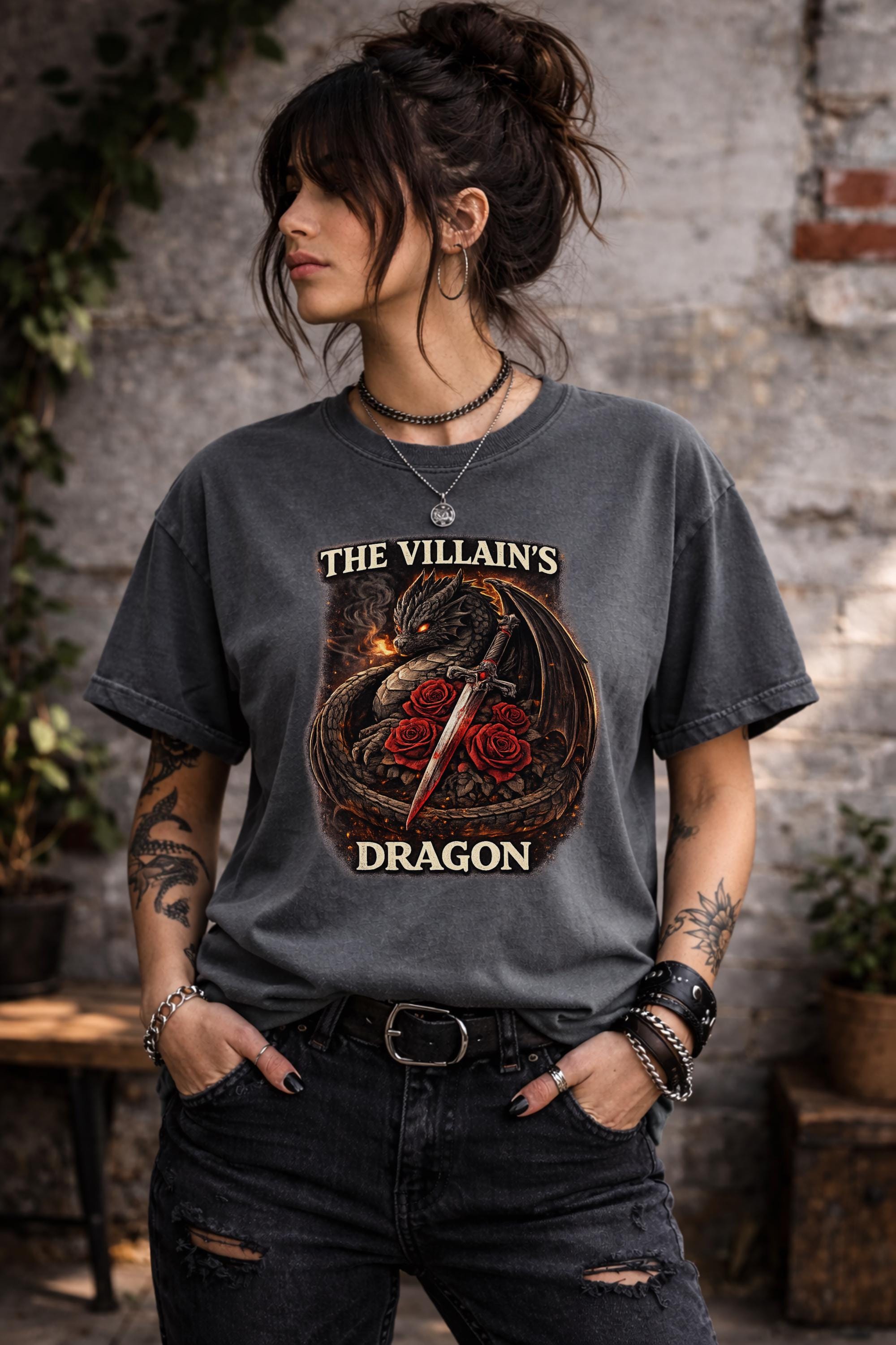 The Villain's Dragon Shirt, Dark Fantasy Dragon Tee, Villain Energy Shirt, Fantasy Dragon Shirt, Booktok Reader Tee, Dragon Lover Gift