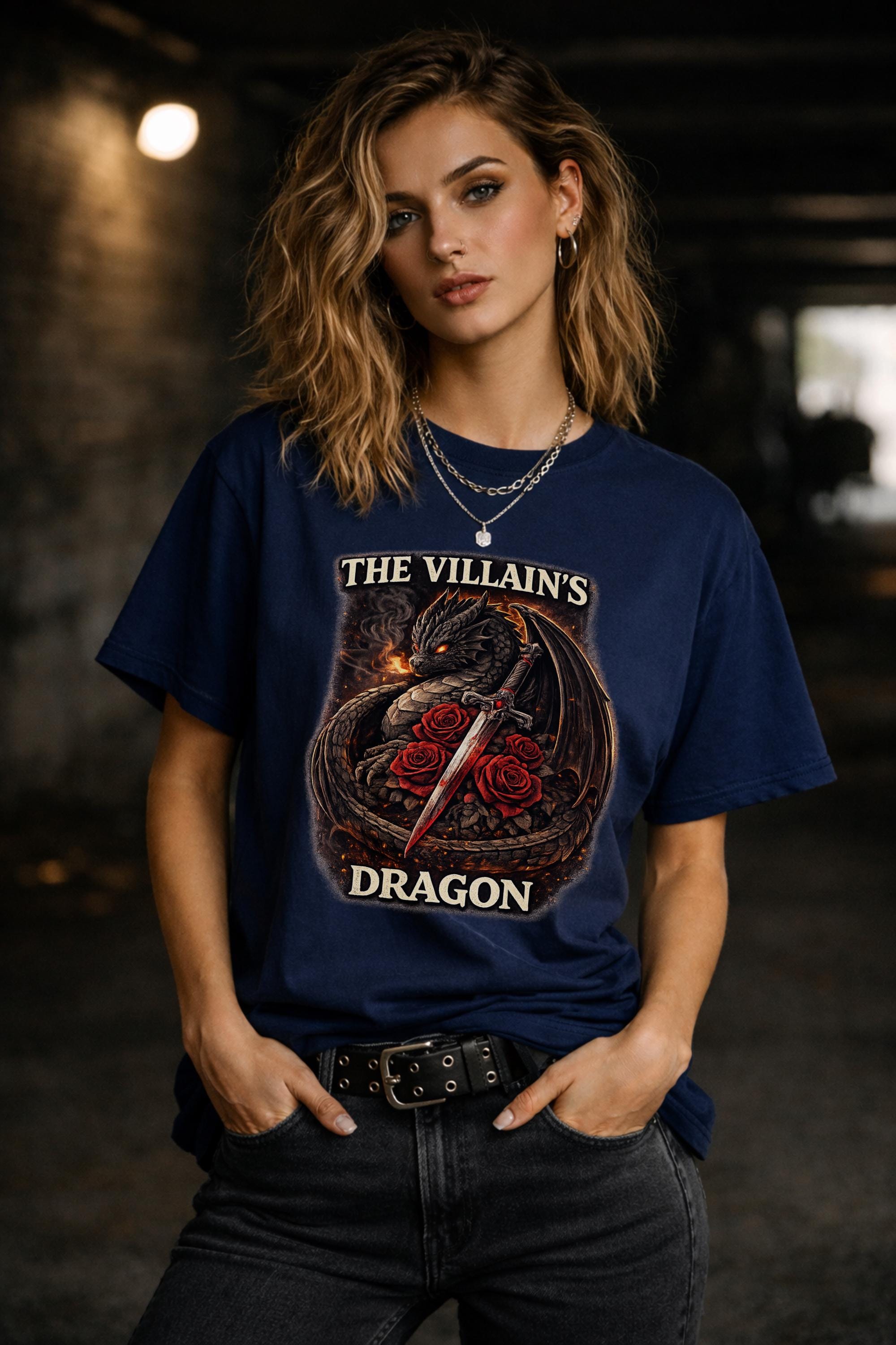 The Villain's Dragon Shirt, Dark Fantasy Dragon Tee, Villain Energy Shirt, Fantasy Dragon Shirt, Booktok Reader Tee, Dragon Lover Gift