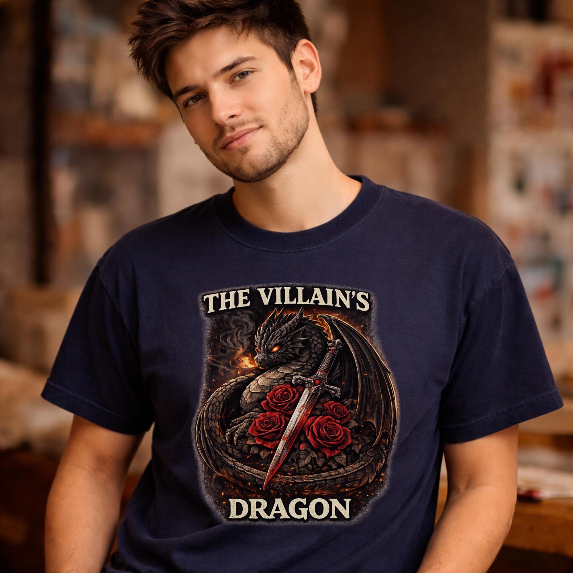 The Villain's Dragon Shirt, Dark Fantasy Dragon Tee, Villain Energy Shirt, Fantasy Dragon Shirt, Booktok Reader Tee, Dragon Lover Gift