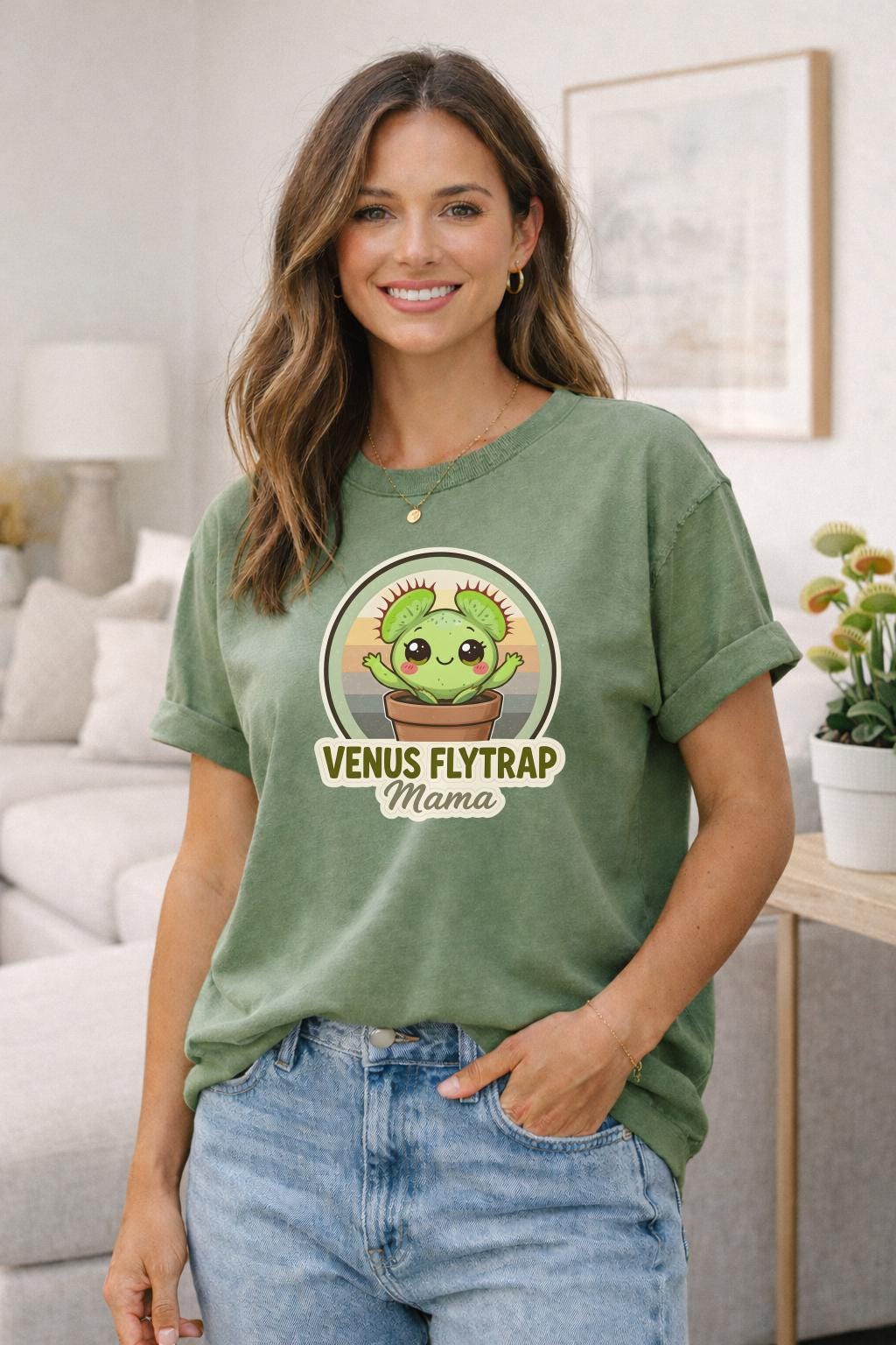 Venus Flytrap Mama Shirt | Cute Plant Mom Tee | Funny Botanical Gift | Carnivorous Plant Lover Shirt | Gardener Gift for Her
