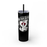 Mind Your Business Tumbler 20oz | Sassy Gothic Skinny Tumbler with Straw | Funny Attitude Gift for Her | Dark Aesthetic Travel Cup