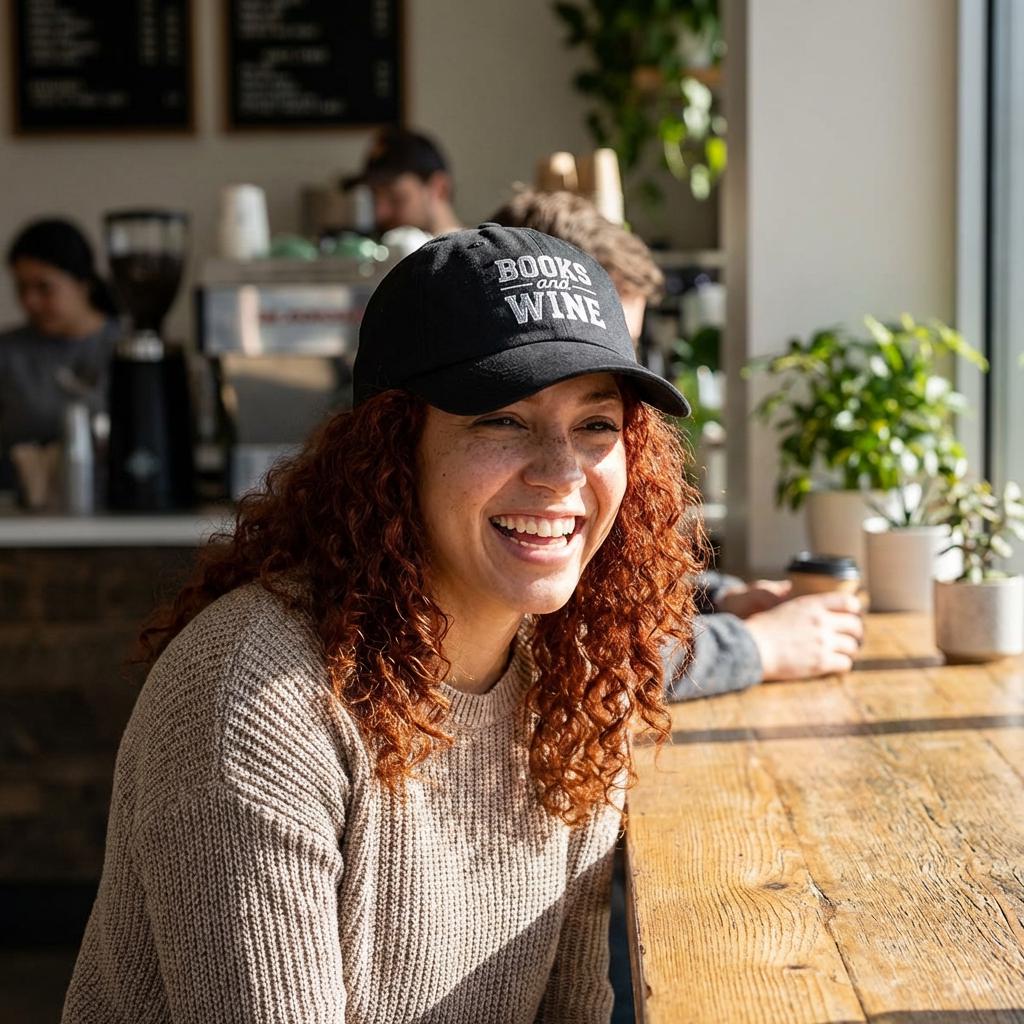 Books and Wine Classic Dad Cap | Literary Wine Lover Hat