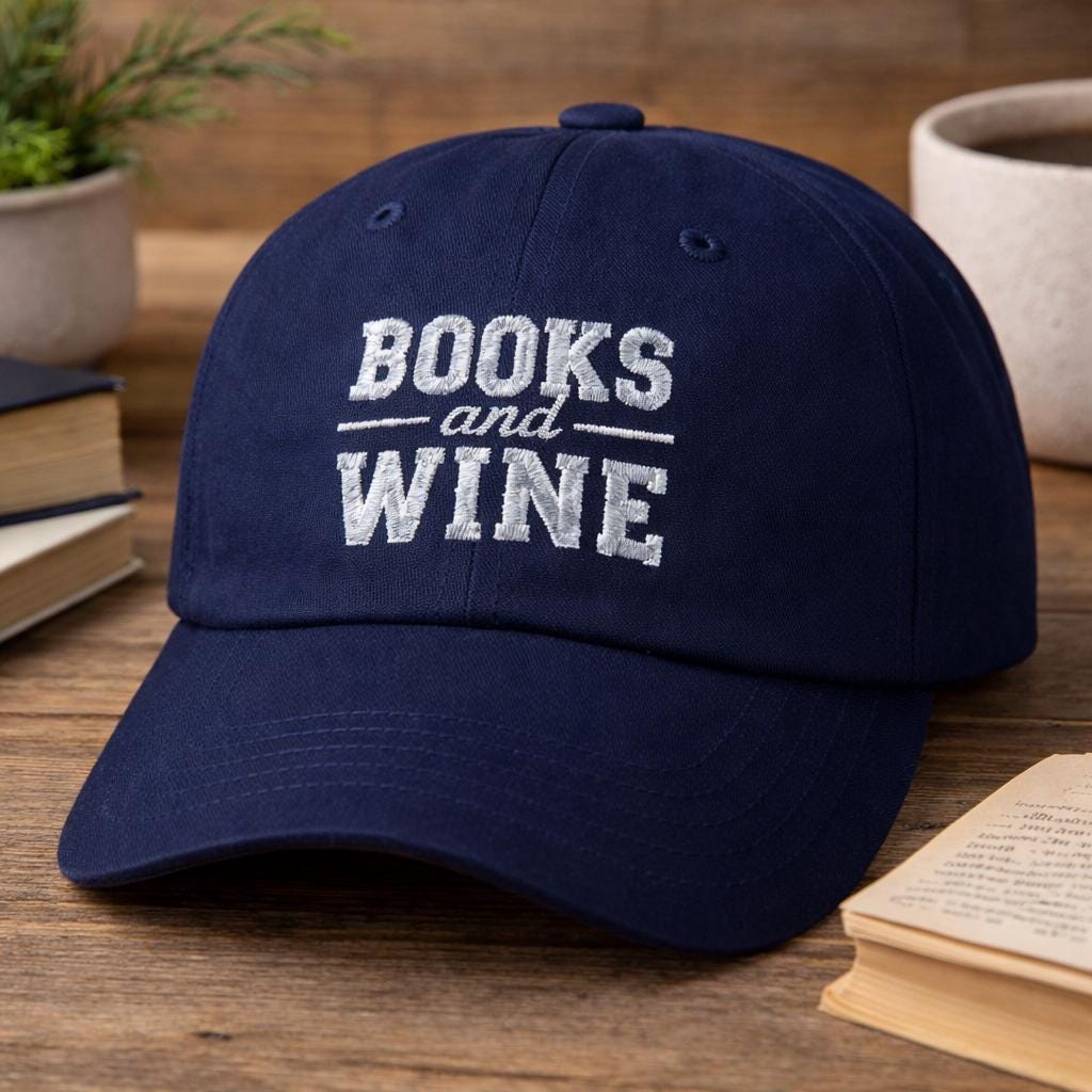 Books and Wine Classic Dad Cap | Literary Wine Lover Hat