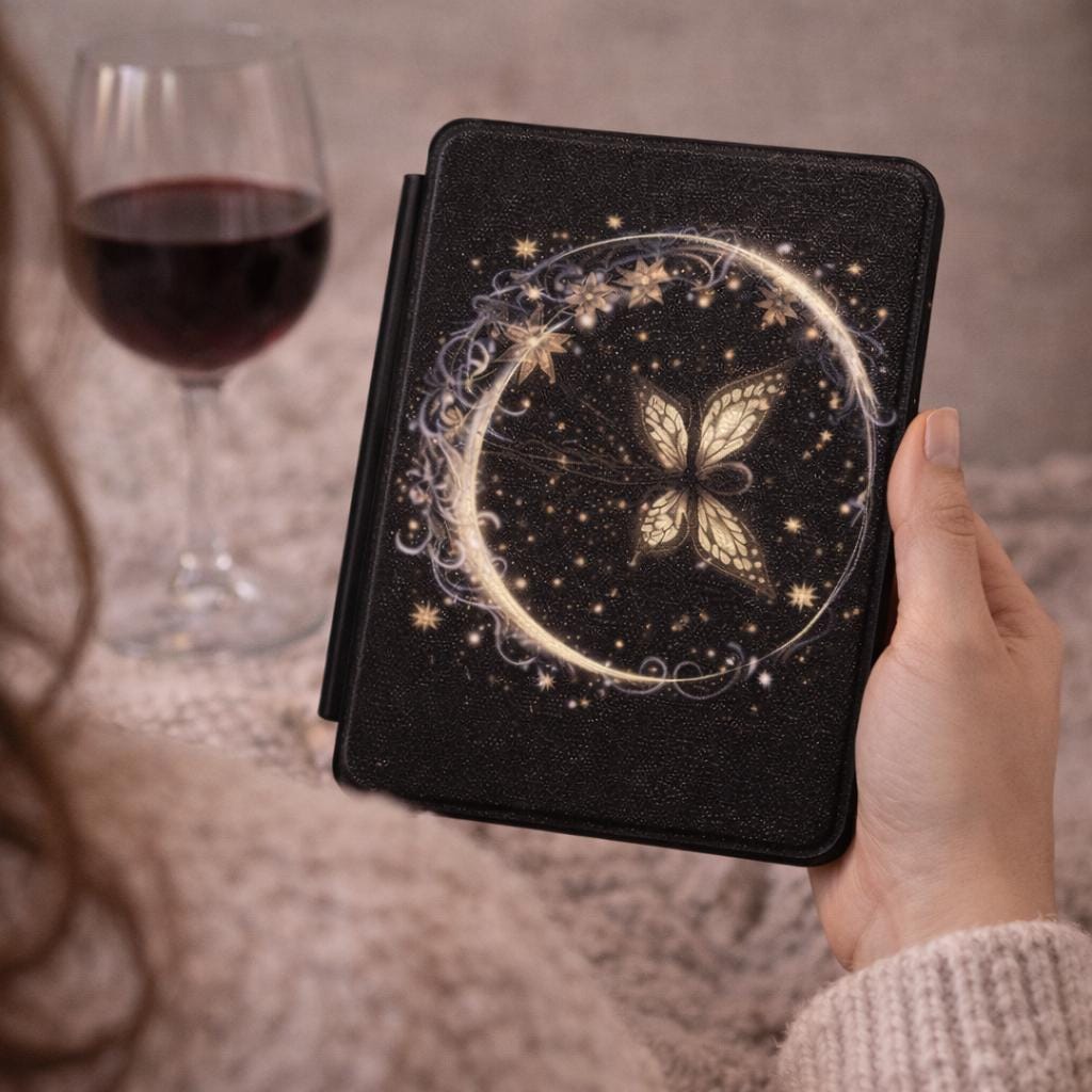 Celestial Kindle Case, Moon Fairy E-Reader Sleeve, Dark Academia Book Lover Accessory