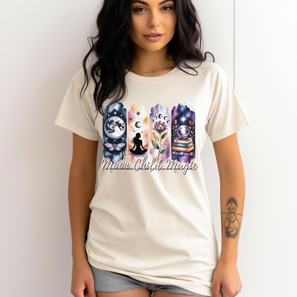 Moon Child Magic Shirt, Celestial Witchy Shirt, Moon Lover Tee, Mystic Astrology Shirt, Spiritual Boho Shirt, Tarot Moon Shirt