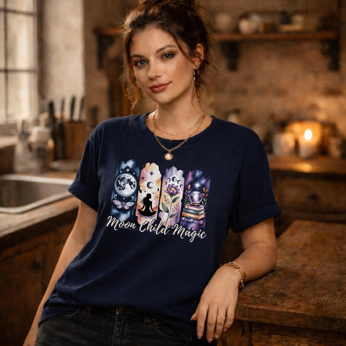 Moon Child Magic Shirt, Celestial Witchy Shirt, Moon Lover Tee, Mystic Astrology Shirt, Spiritual Boho Shirt, Tarot Moon Shirt