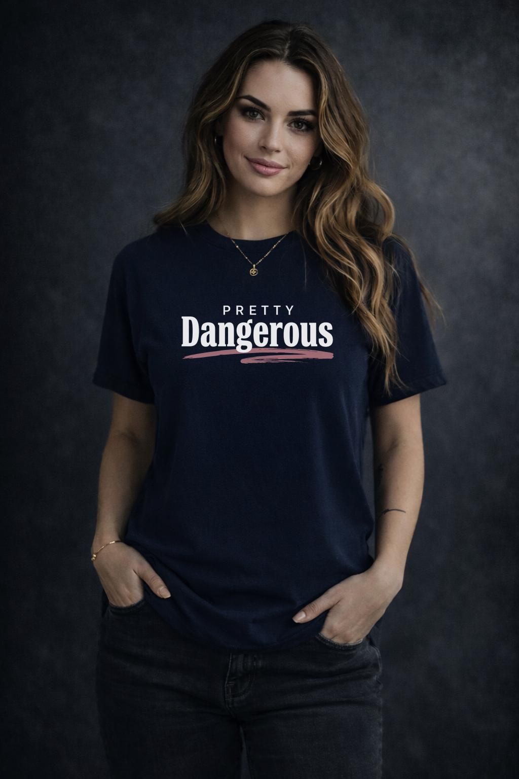 Pretty Dangerous Graphic Tee for Women, Dark Feminine Aesthetic Shirt, Bold Statement T Shirt, Edgy Street Style Top