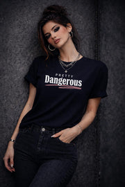 Pretty Dangerous Graphic Tee for Women, Dark Feminine Aesthetic Shirt, Bold Statement T Shirt, Edgy Street Style Top