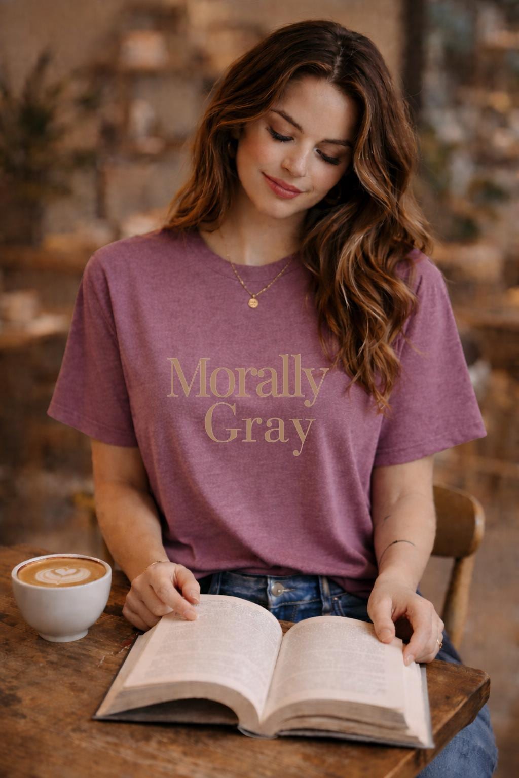 Morally Gray Shirt, Bookish Aesthetic Tee, Minimalist Reader Graphic T Shirt, Dark Academia Style Top