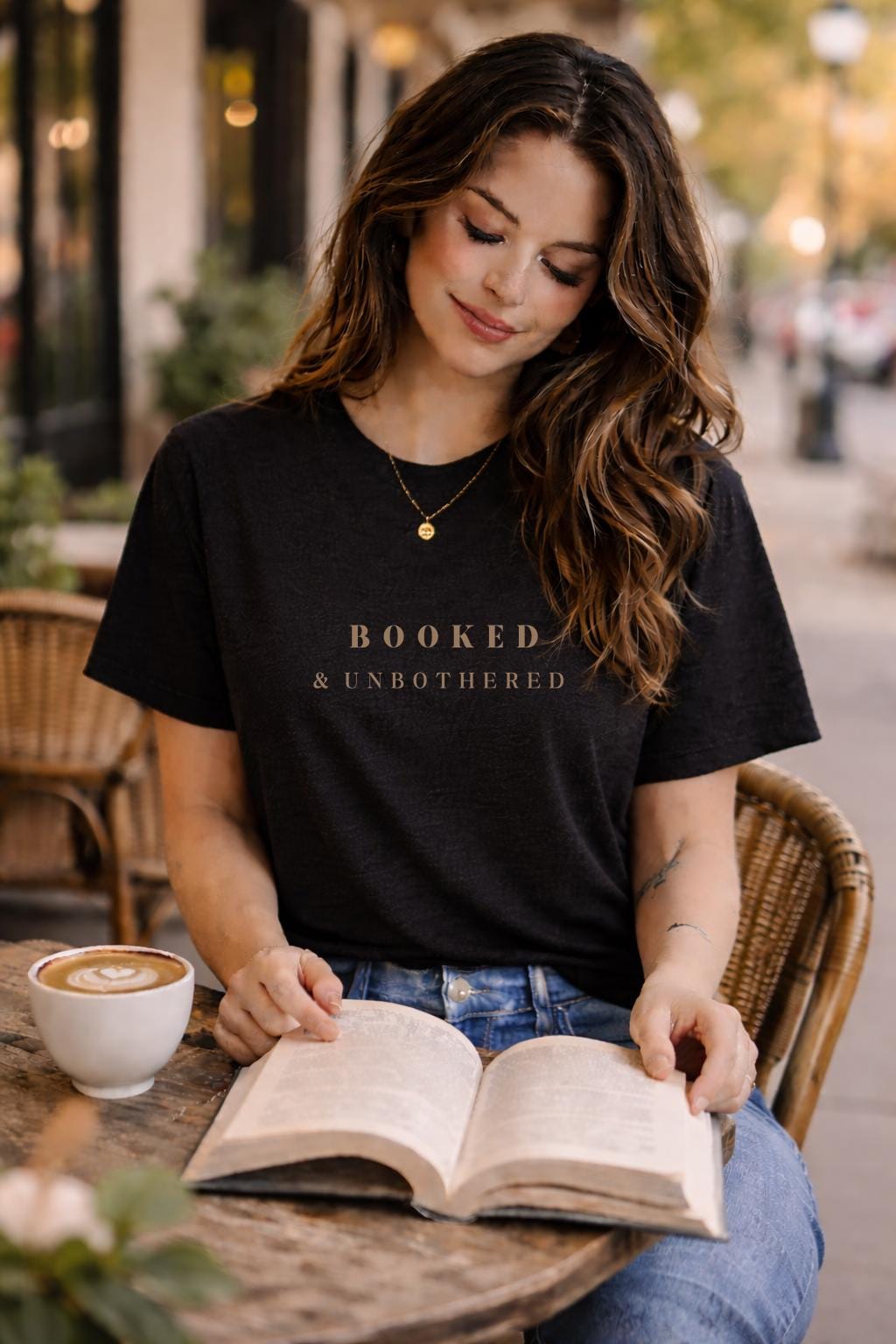 Booked and Unbothered Shirt, Bookish Aesthetic Tee, Cozy Reader Graphic T Shirt, Literary Fashion Top