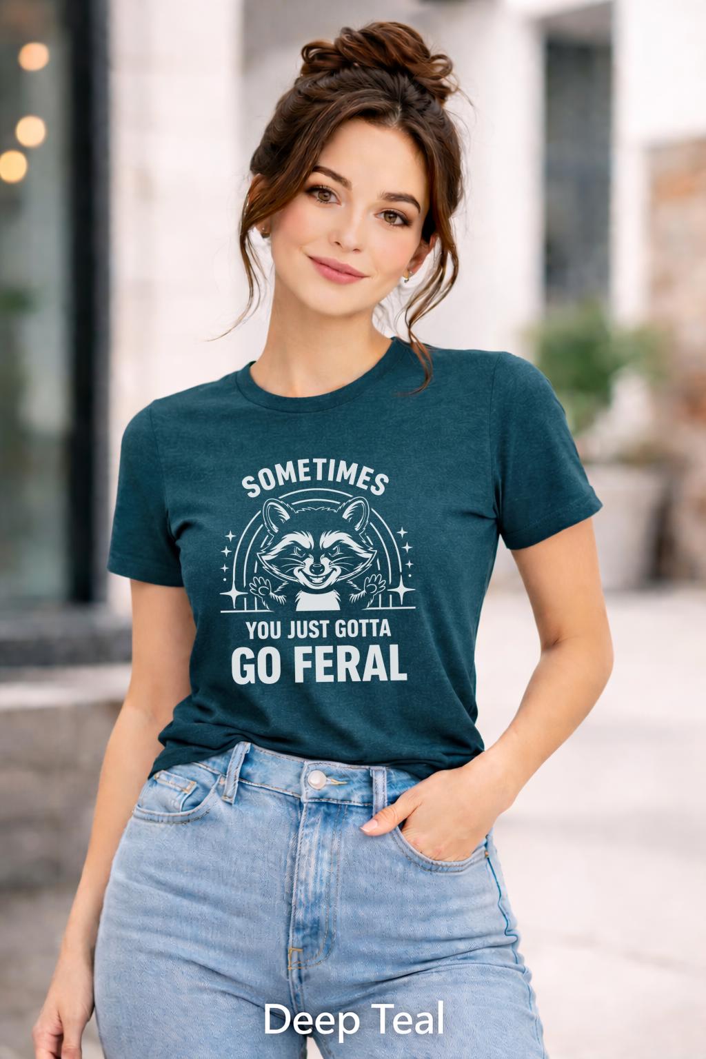 Mentally Feral Shirt, Funny Raccoon Graphic Tee, Chaotic Cute Meme T Shirt, Sassy Unhinged Humor Top