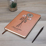 Personalized Floral Journal, Custom Name Notebook, Aesthetic Flower Journal, Gift for Her, Bridesmaid Gift, Custom Leather Notebook