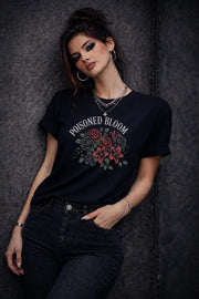 Poisoned Bloom Floral Shirt, Dark Romantic Flower Graphic Tee, Moody Botanical Aesthetic Top, Gothic Inspired Rose Shirt