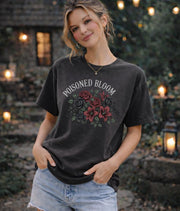 Poisoned Bloom Floral Shirt, Dark Romantic Flower Graphic Tee, Moody Botanical Aesthetic Top, Gothic Inspired Rose Shirt