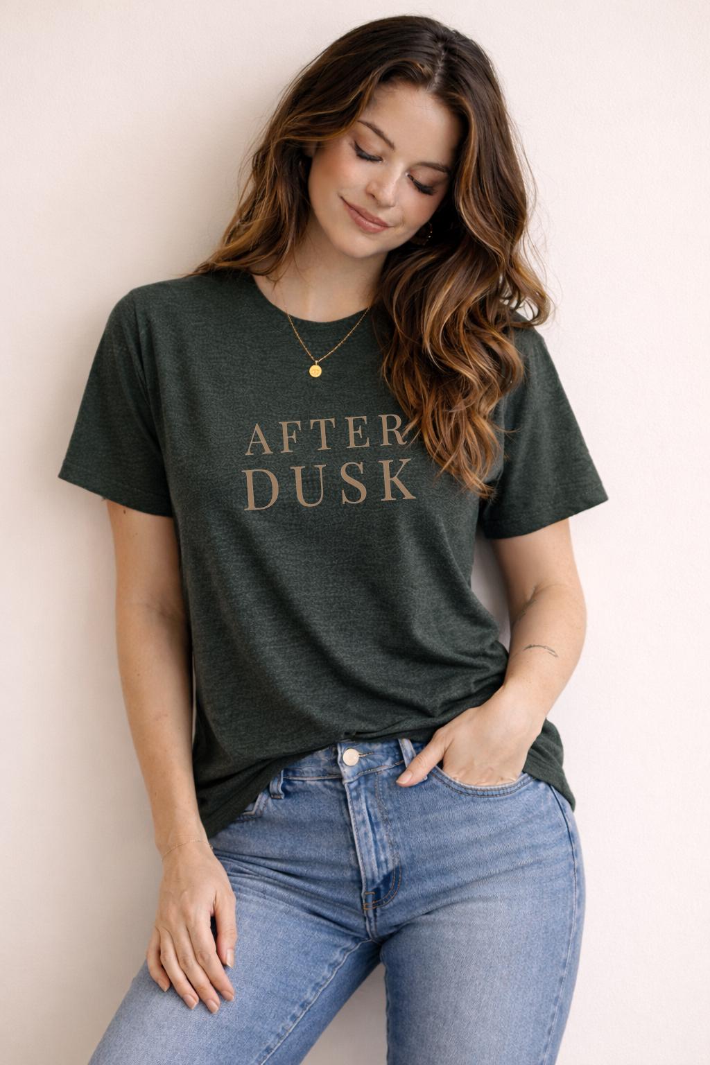 After Dusk Shirt, Minimalist Moody Aesthetic Tee, Literary Night Reader Shirt, Dark Academia Graphic Tee, Unisex Relaxed Fit