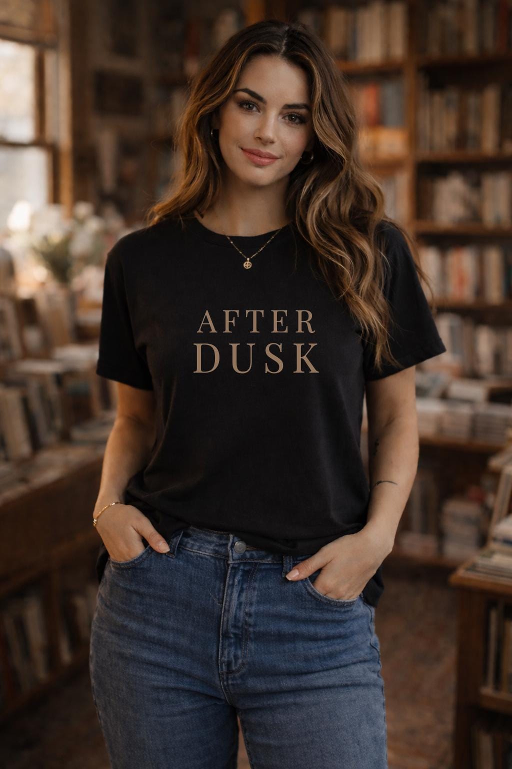 After Dusk Shirt, Minimalist Moody Aesthetic Tee, Literary Night Reader Shirt, Dark Academia Graphic Tee, Unisex Relaxed Fit