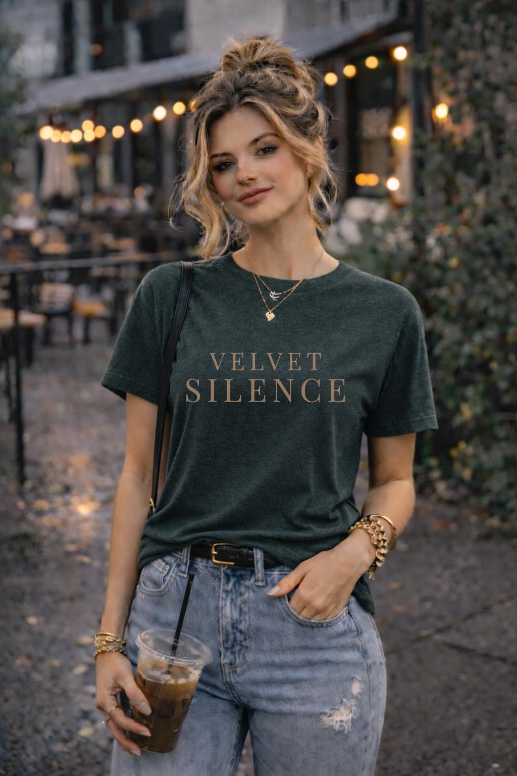 Velvet Silence Shirt, Minimalist Moody Aesthetic Tee, Dark Academia Typography Shirt, Quiet Luxury Graphic Tee, Unisex Relaxed Fit