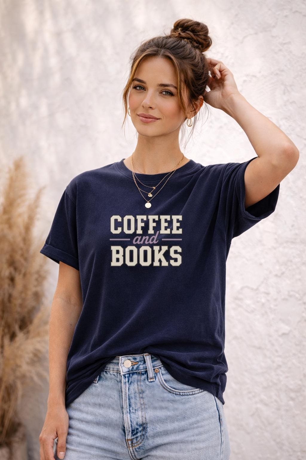 Coffee and Books Shirt – Book Lover Graphic Tee – Cozy Reader Aesthetic T-Shirt – Literary Lifestyle Top