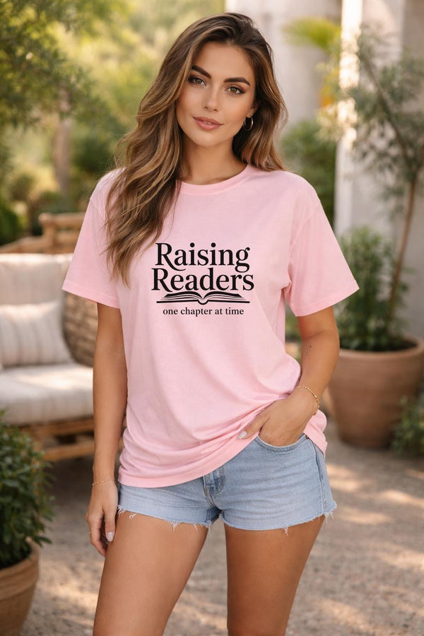 Raising Readers – One Chapter at a Time – Bookish Mom Shirt – Literary Mother’s Day Gift – Teacher Gift Tee