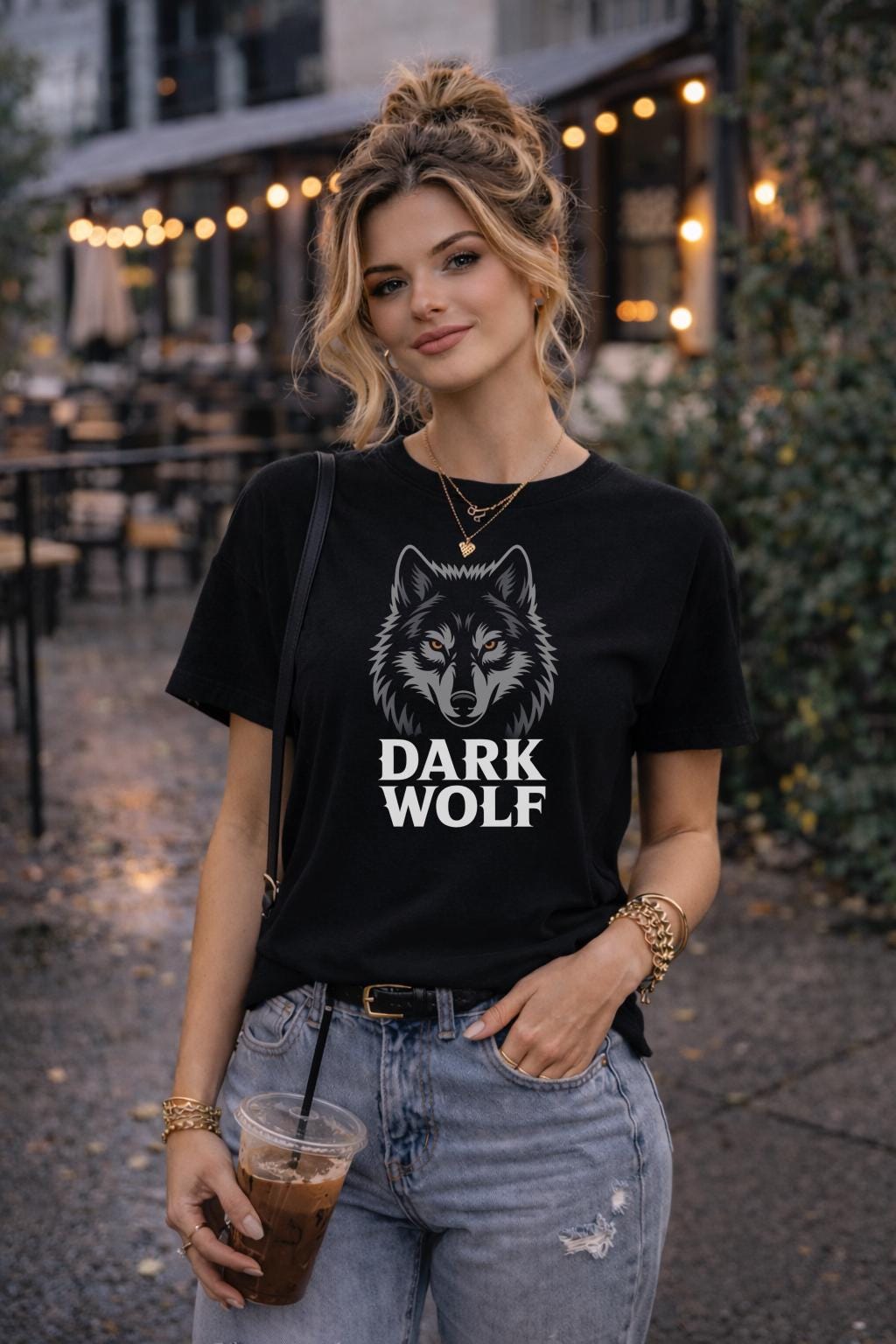 Dark Wolf Shirt – Gothic Wolf Graphic Tee – Fierce Wolf Head Shirt – Edgy Aesthetic Top – Wolf Lover Gift for Her