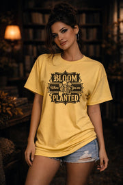 Bloom Where You Are Planted Shirt – Gothic Skeleton Floral Tee – Inspirational Dark Aesthetic Top – Motivational Graphic Shirt for Women