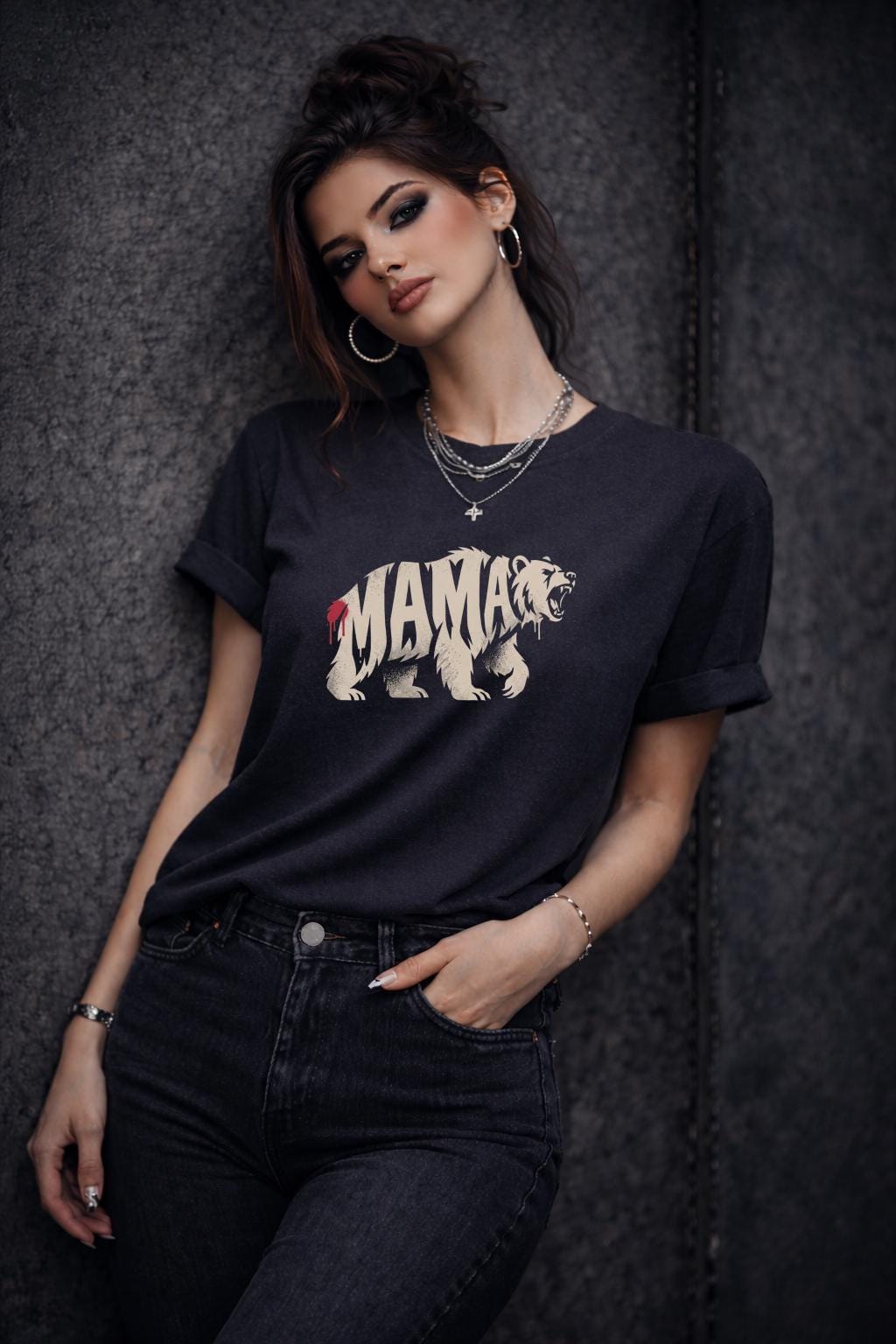 Mama Bear Shirt – Fierce Mom Graphic Tee – Strong Mom Shirt – Motherhood Statement Top – Trendy Mama T-Shirt Gift for Mom