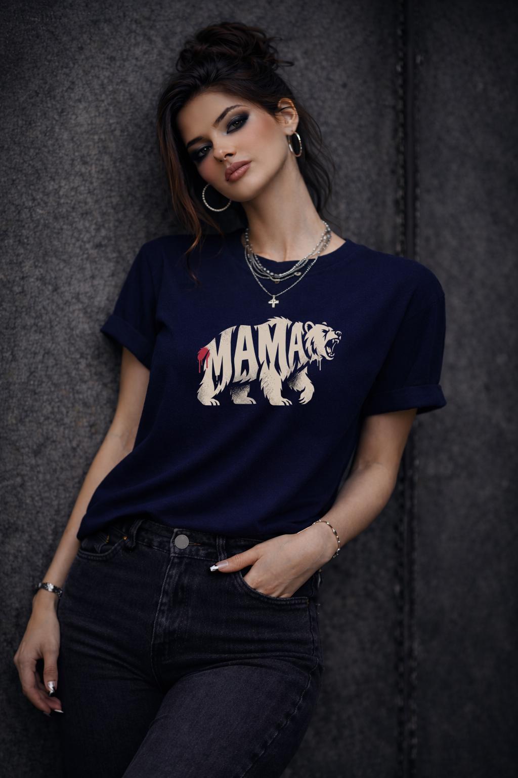 Mama Bear Shirt – Fierce Mom Graphic Tee – Strong Mom Shirt – Motherhood Statement Top – Trendy Mama T-Shirt Gift for Mom