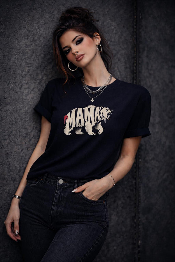 Mama Bear Shirt – Fierce Mom Graphic Tee – Strong Mom Shirt – Motherhood Statement Top – Trendy Mama T-Shirt Gift for Mom
