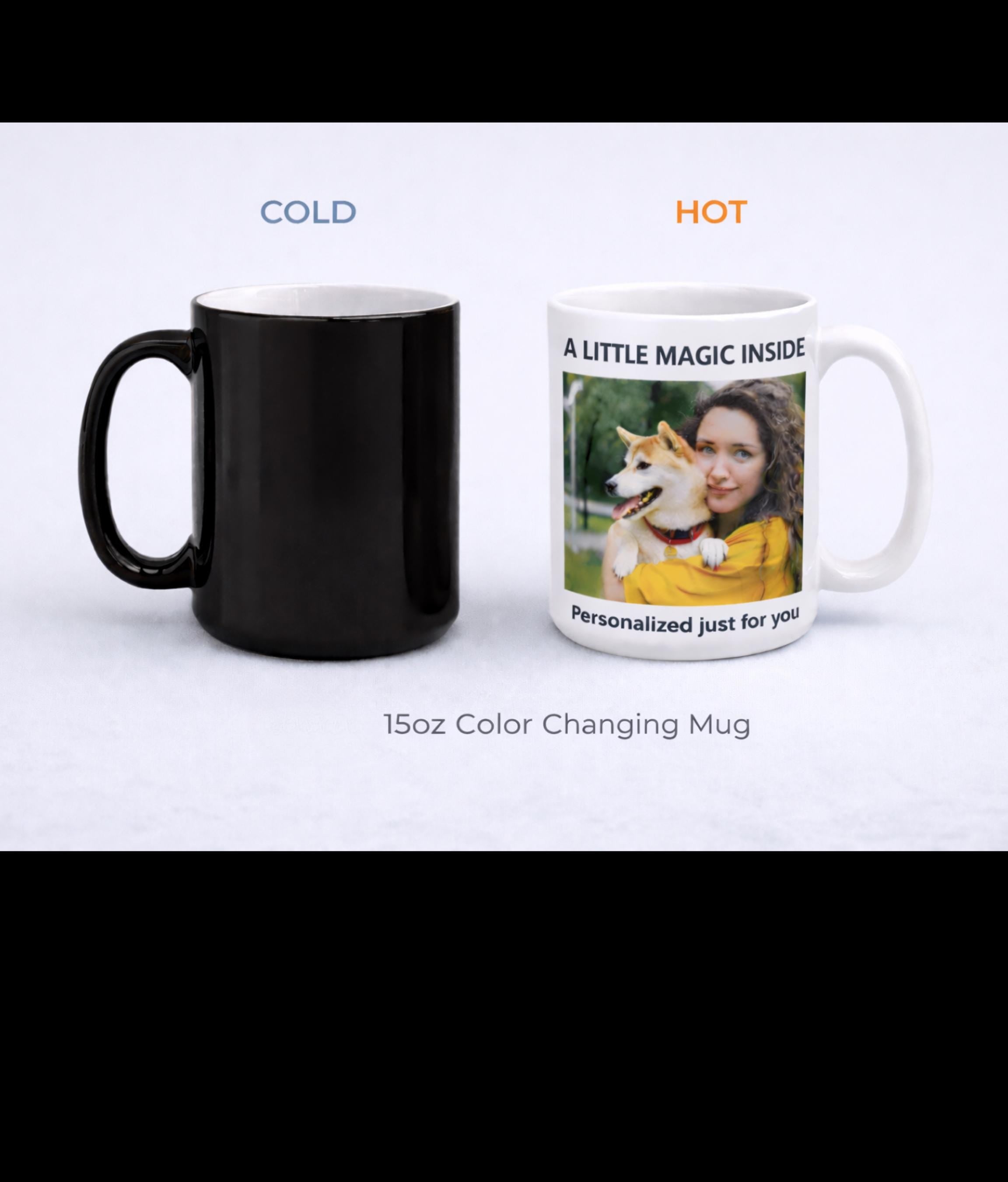 image for color morphing Personalized Color Changing Mug | Magic Reveal Coffee Cup | Custom Photo Heat Sensitive Mug | Surprise Gift for Her