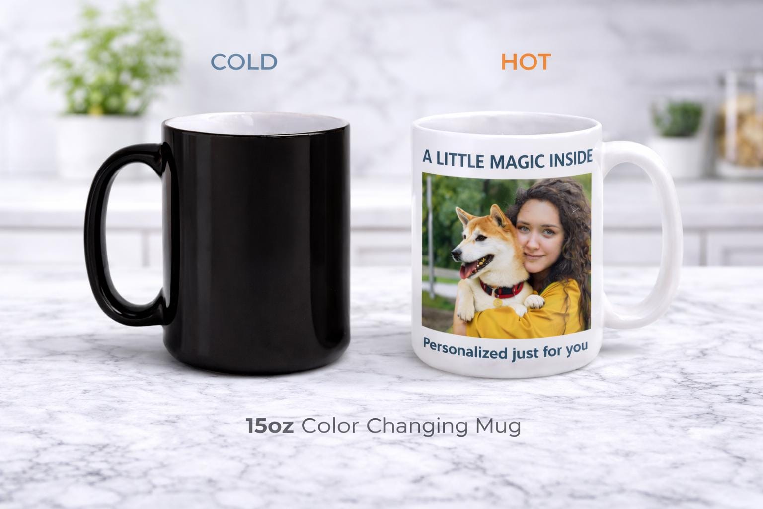 image for color morphing Personalized Color Changing Mug | Magic Reveal Coffee Cup | Custom Photo Heat Sensitive Mug | Surprise Gift for Her