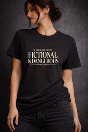 I Like My Men Fictional & Dangerous Shirt, Dark Romance Reader Tee, BookTok Romance Shirt, Villain Lover Tee, Gothic Book Lover Gift