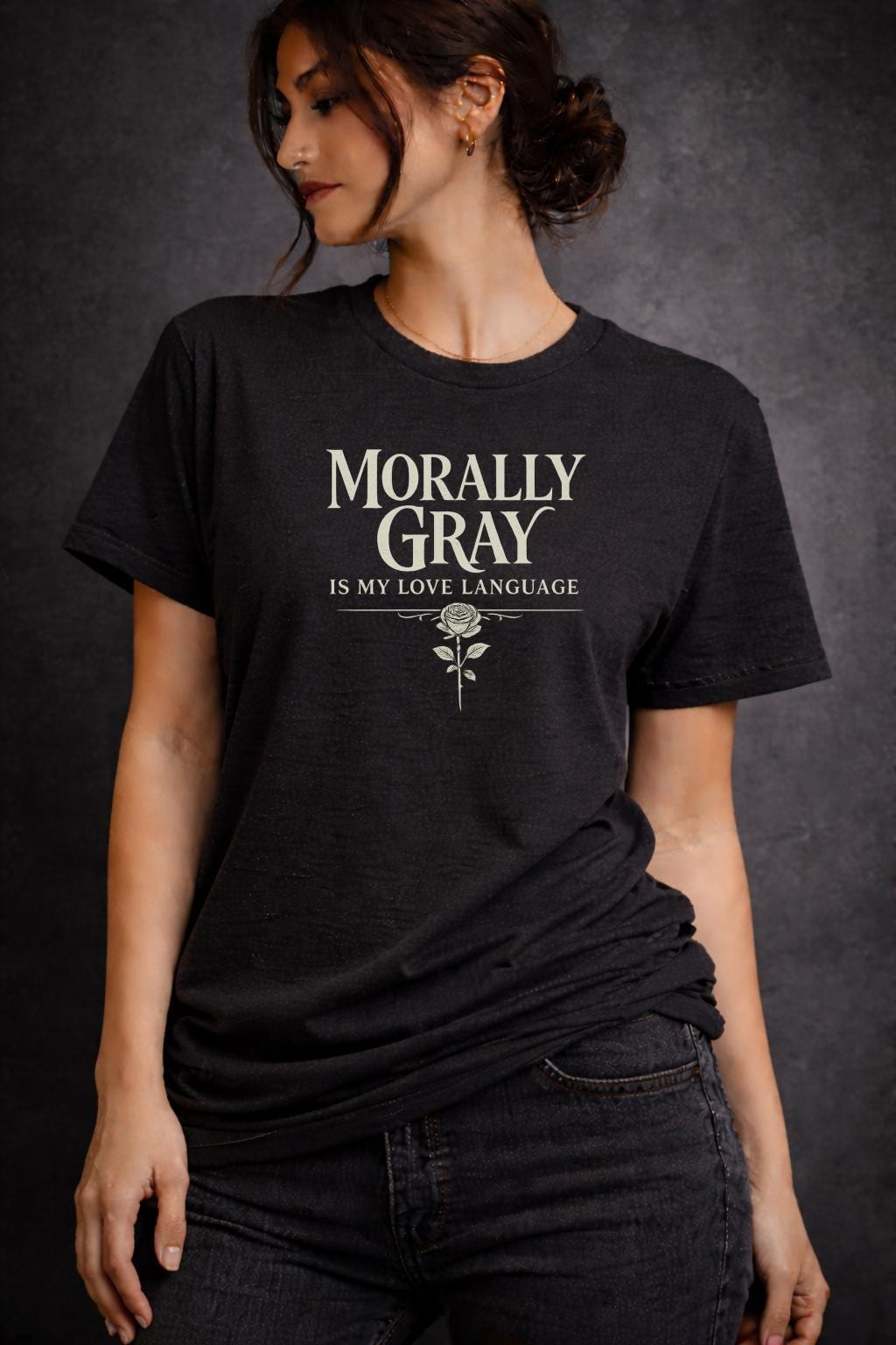 Morally Gray Is My Love Language Shirt, Dark Romance Reader Tee, Villain Lover Shirt, BookTok Romance Shirt, Gothic Book Lover Gift