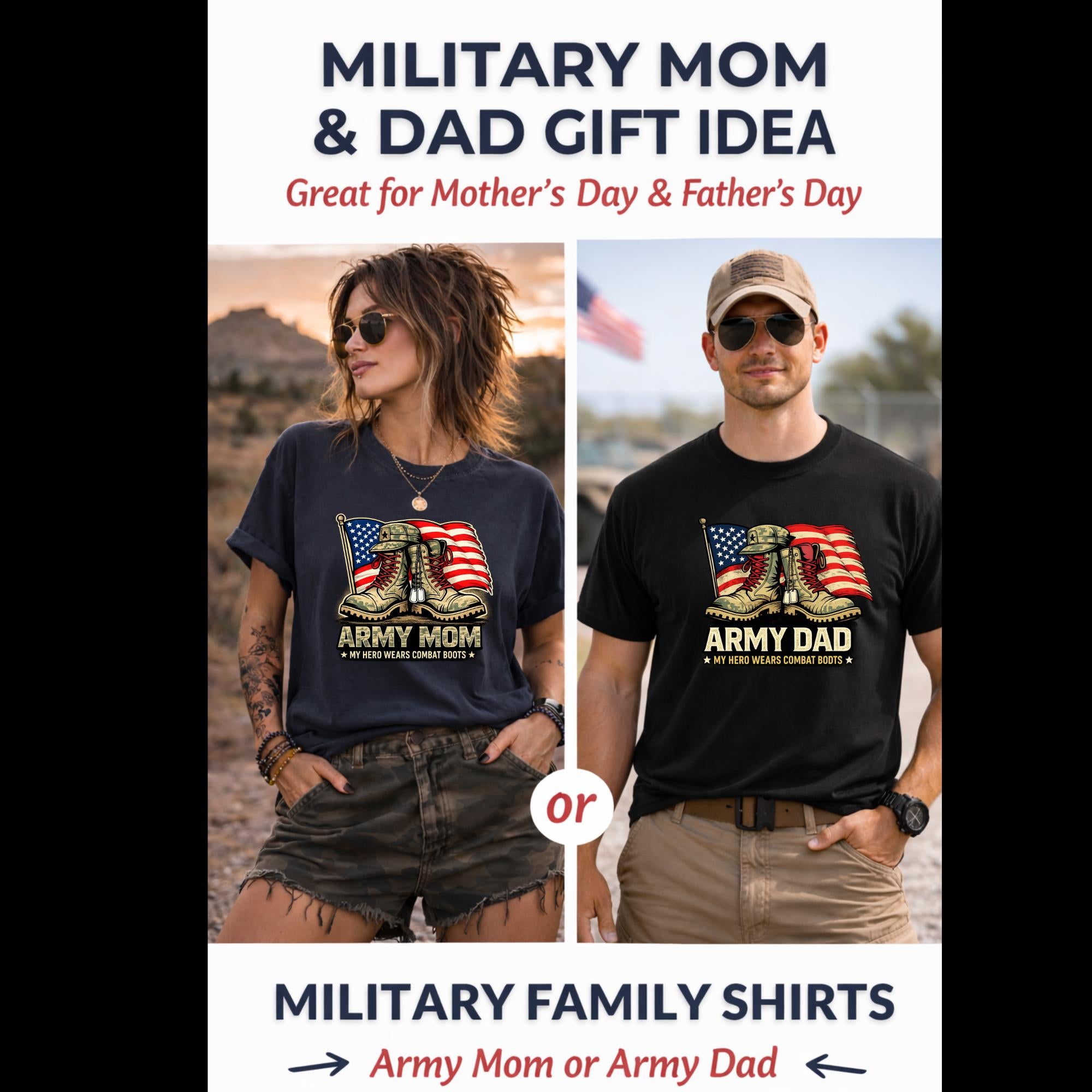 Army Mom Shirt, Military Mom Gift, Army Dad Gift Idea, My Hero Wears Combat Boots Tee, Patriotic Family Shirt, Military Family Gift