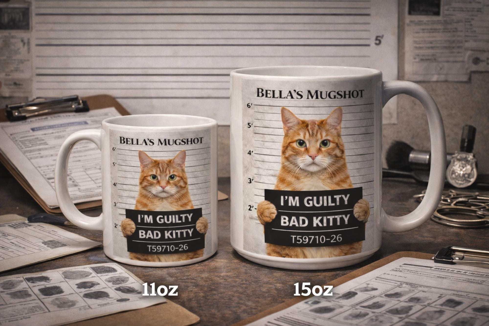Custom Pet Mugshot Mug, Funny Pet Photo Mug, Personalized Dog or Cat Mug, Pet Crime Mug, Upload Pet Picture Mug, Funny Pet Gift, Ceramic Mug