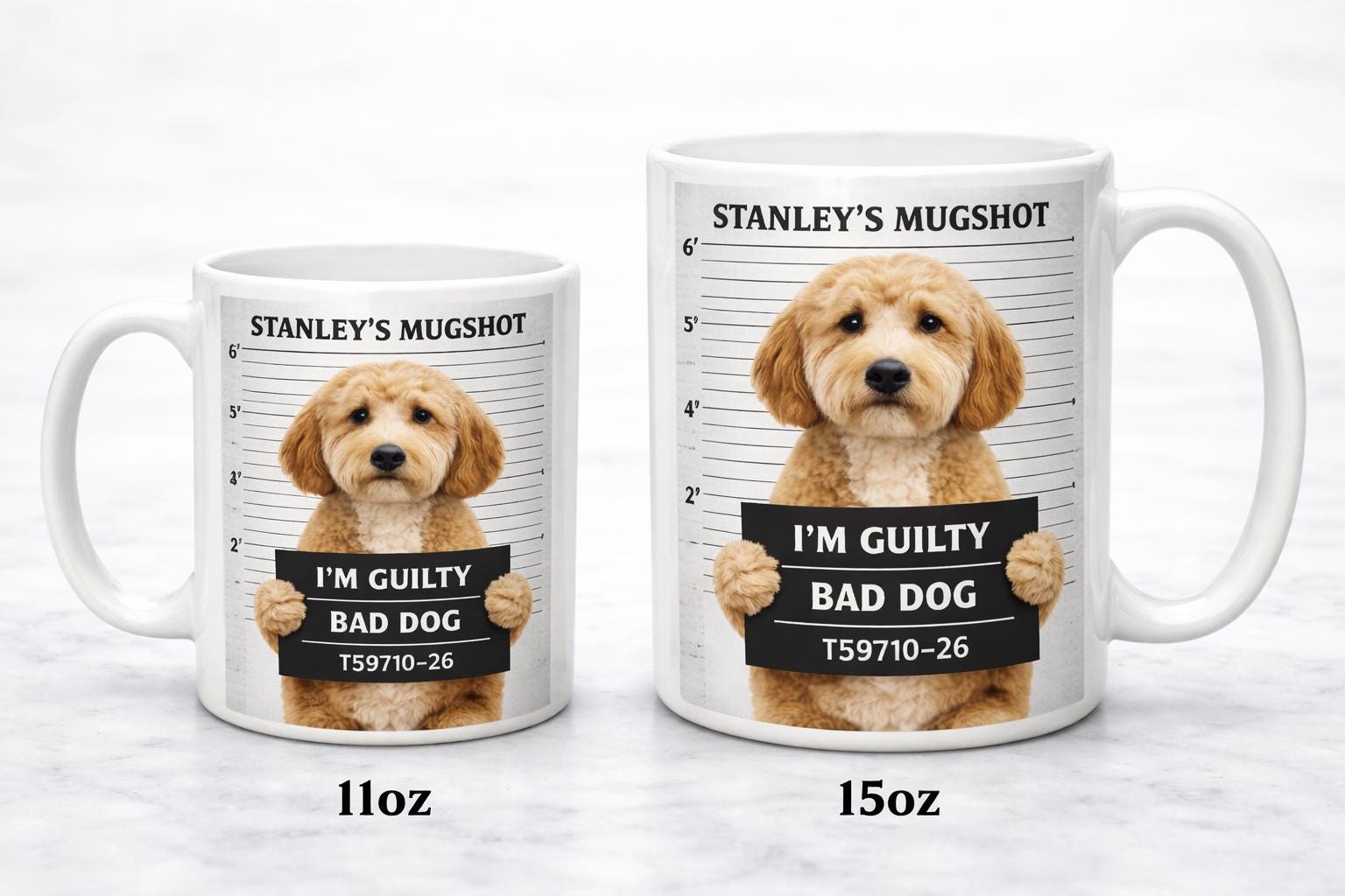 Custom Pet Mugshot Mug, Funny Pet Photo Mug, Personalized Dog or Cat Mug, Pet Crime Mug, Upload Pet Picture Mug, Funny Pet Gift, Ceramic Mug